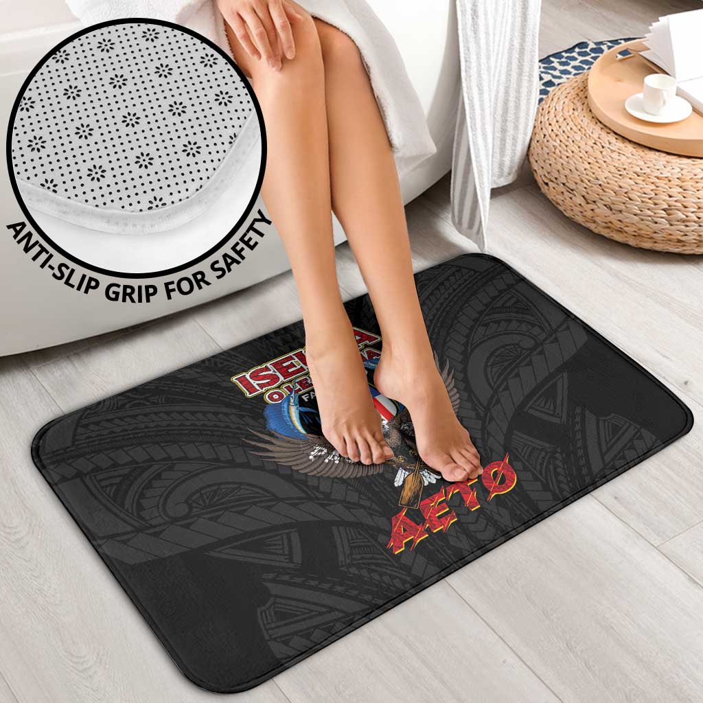American Samoa Fautasi Bathroom Set Pago Pago Aeto and Iseula o le Moana of Fagatogo Black Color LT03 - Polynesian Pride