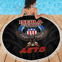 American Samoa Fautasi Beach Blanket Pago Pago Aeto and Iseula o le Moana of Fagatogo Black Color LT03 - Polynesian Pride