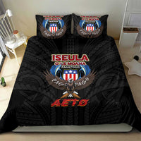 American Samoa Fautasi Bedding Set Pago Pago Aeto and Iseula o le Moana of Fagatogo Black Color LT03 - Polynesian Pride