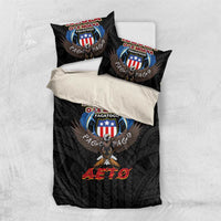 American Samoa Fautasi Bedding Set Pago Pago Aeto and Iseula o le Moana of Fagatogo Black Color LT03 US Twin 172cm x 218cm Black - Polynesian Pride