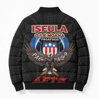 American Samoa Fautasi Bomber Puffer Jacket Pago Pago Aeto and Iseula o le Moana of Fagatogo Black Color LT03 - Polynesian Pride