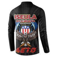 American Samoa Fautasi Button Sweatshirt Pago Pago Aeto and Iseula o le Moana of Fagatogo Black Color LT03 - Polynesian Pride