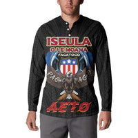 American Samoa Fautasi Button Sweatshirt Pago Pago Aeto and Iseula o le Moana of Fagatogo Black Color LT03 - Polynesian Pride
