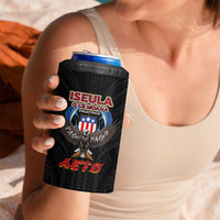 American Samoa Fautasi 4 in 1 Can Cooler Tumbler Pago Pago Aeto and Iseula o le Moana of Fagatogo Black Color LT03 - Polynesian Pride