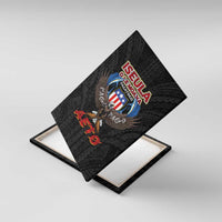 American Samoa Fautasi Canvas Wall Art Pago Pago Aeto and Iseula o le Moana of Fagatogo Black Color LT03 With Frame Black - Polynesian Pride