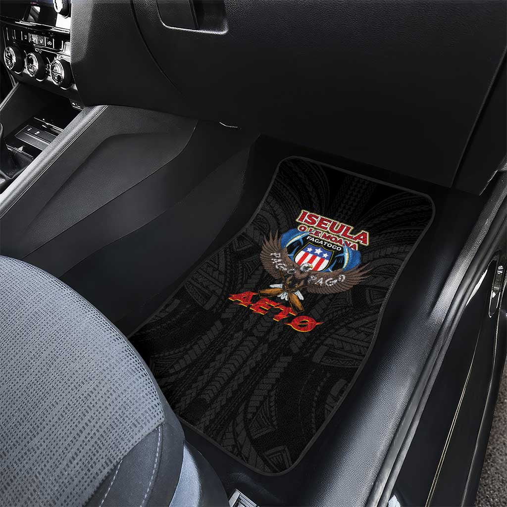 American Samoa Fautasi Car Mats Pago Pago Aeto and Iseula o le Moana of Fagatogo Black Color LT03 - Polynesian Pride