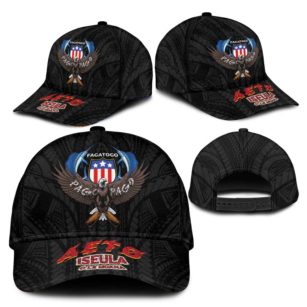 American Samoa Fautasi Classic Cap Pago Pago Aeto and Iseula o le Moana of Fagatogo Black Color LT03 - Polynesian Pride