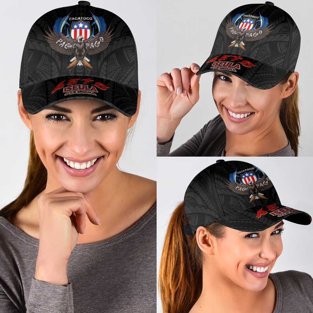 American Samoa Fautasi Classic Cap Pago Pago Aeto and Iseula o le Moana of Fagatogo Black Color LT03 - Polynesian Pride
