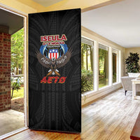 American Samoa Fautasi Door Cover Pago Pago Aeto and Iseula o le Moana of Fagatogo Black Color LT03 - Polynesian Pride