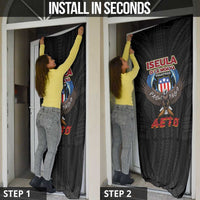 American Samoa Fautasi Door Cover Pago Pago Aeto and Iseula o le Moana of Fagatogo Black Color LT03 - Polynesian Pride