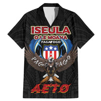 American Samoa Fautasi Family Matching Mermaid Dress and Hawaiian Shirt Pago Pago Aeto and Iseula o le Moana of Fagatogo Black Color LT03 Dad's Shirt - Short Sleeve Black - Polynesian Pride