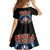 American Samoa Fautasi Family Matching Off The Shoulder Long Sleeve Dress and Hawaiian Shirt Pago Pago Aeto and Iseula o le Moana of Fagatogo Black Color - Polynesian Pride