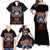 American Samoa Fautasi Family Matching Off Shoulder Maxi Dress and Hawaiian Shirt Pago Pago Aeto and Iseula o le Moana of Fagatogo Black Color - Polynesian Pride