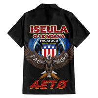 American Samoa Fautasi Family Matching Off Shoulder Maxi Dress and Hawaiian Shirt Pago Pago Aeto and Iseula o le Moana of Fagatogo Black Color LT03 - Polynesian Pride