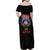American Samoa Fautasi Family Matching Off Shoulder Maxi Dress and Hawaiian Shirt Pago Pago Aeto and Iseula o le Moana of Fagatogo Black Color - Polynesian Pride