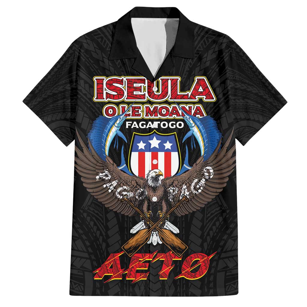American Samoa Fautasi Hawaiian Shirt Pago Pago Aeto and Iseula o le Moana of Fagatogo Black Color LT03 Black - Polynesian Pride
