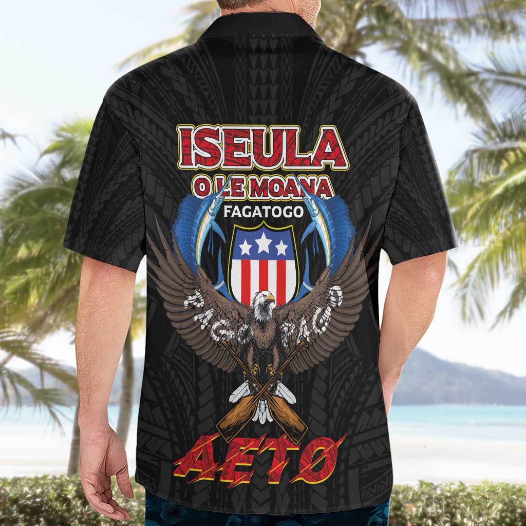 American Samoa Fautasi Hawaiian Shirt Pago Pago Aeto and Iseula o le Moana of Fagatogo Black Color LT03 - Polynesian Pride