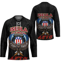 American Samoa Fautasi Hockey Jersey Pago Pago Aeto and Iseula o le Moana of Fagatogo Black Color LT03 - Polynesian Pride