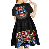 American Samoa Fautasi Kid Short Sleeve Dress Pago Pago Aeto and Iseula o le Moana of Fagatogo Black Color LT03 - Polynesian Pride
