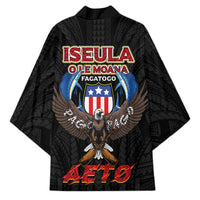 American Samoa Fautasi Kimono Pago Pago Aeto and Iseula o le Moana of Fagatogo Black Color LT03 - Polynesian Pride
