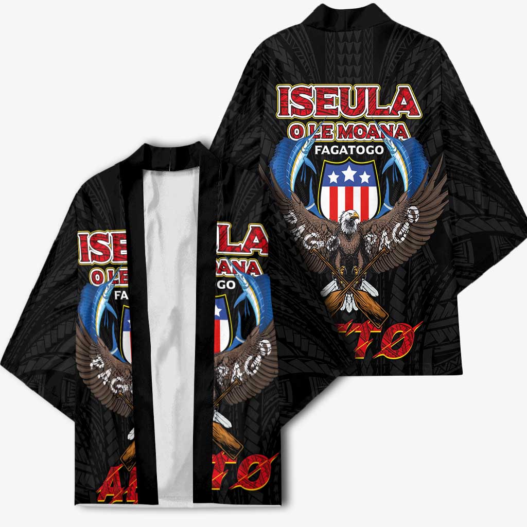 American Samoa Fautasi Kimono Pago Pago Aeto and Iseula o le Moana of Fagatogo Black Color LT03 - Polynesian Pride