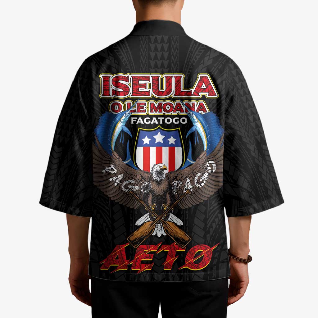 American Samoa Fautasi Kimono Pago Pago Aeto and Iseula o le Moana of Fagatogo Black Color LT03 - Polynesian Pride