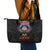 American Samoa Fautasi Leather Tote Bag Pago Pago Aeto and Iseula o le Moana of Fagatogo Black Color - Polynesian Pride