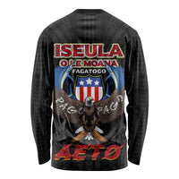 American Samoa Fautasi Long Sleeve Shirt Pago Pago Aeto and Iseula o le Moana of Fagatogo Black Color LT03 - Polynesian Pride