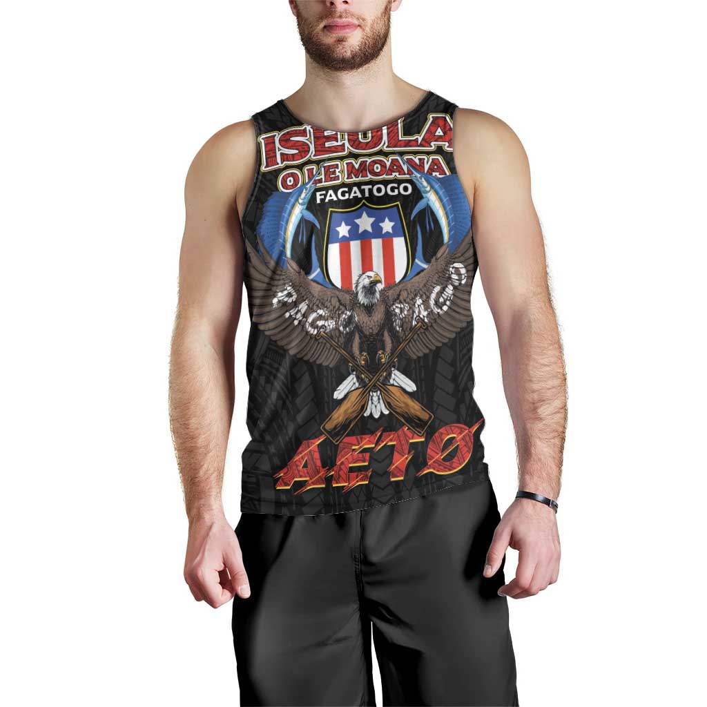American Samoa Fautasi Men Tank Top Pago Pago Aeto and Iseula o le Moana of Fagatogo Black Color LT03 - Polynesian Pride