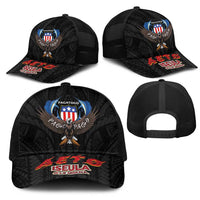 American Samoa Fautasi Mesh Trucker Cap Pago Pago Aeto and Iseula o le Moana of Fagatogo Black Color LT03 - Polynesian Pride