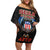American Samoa Fautasi Off Shoulder Short Dress Pago Pago Aeto and Iseula o le Moana of Fagatogo Black Color - Polynesian Pride