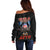 American Samoa Fautasi Off Shoulder Sweater Pago Pago Aeto and Iseula o le Moana of Fagatogo Black Color - Polynesian Pride
