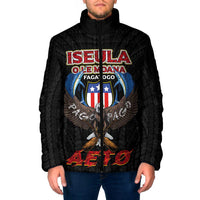 American Samoa Fautasi Padded Jacket Pago Pago Aeto and Iseula o le Moana of Fagatogo Black Color LT03 Men Black - Polynesian Pride