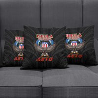 American Samoa Fautasi Pillow Cover Pago Pago Aeto and Iseula o le Moana of Fagatogo Black Color LT03 - Polynesian Pride