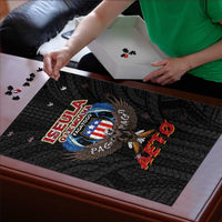 American Samoa Fautasi Puzzle Pago Pago Aeto and Iseula o le Moana of Fagatogo Black Color LT03 - Polynesian Pride