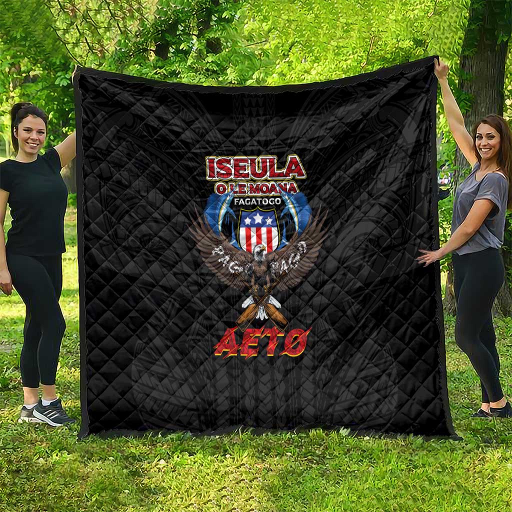 American Samoa Fautasi Quilt Pago Pago Aeto and Iseula o le Moana of Fagatogo Black Color LT03 - Polynesian Pride