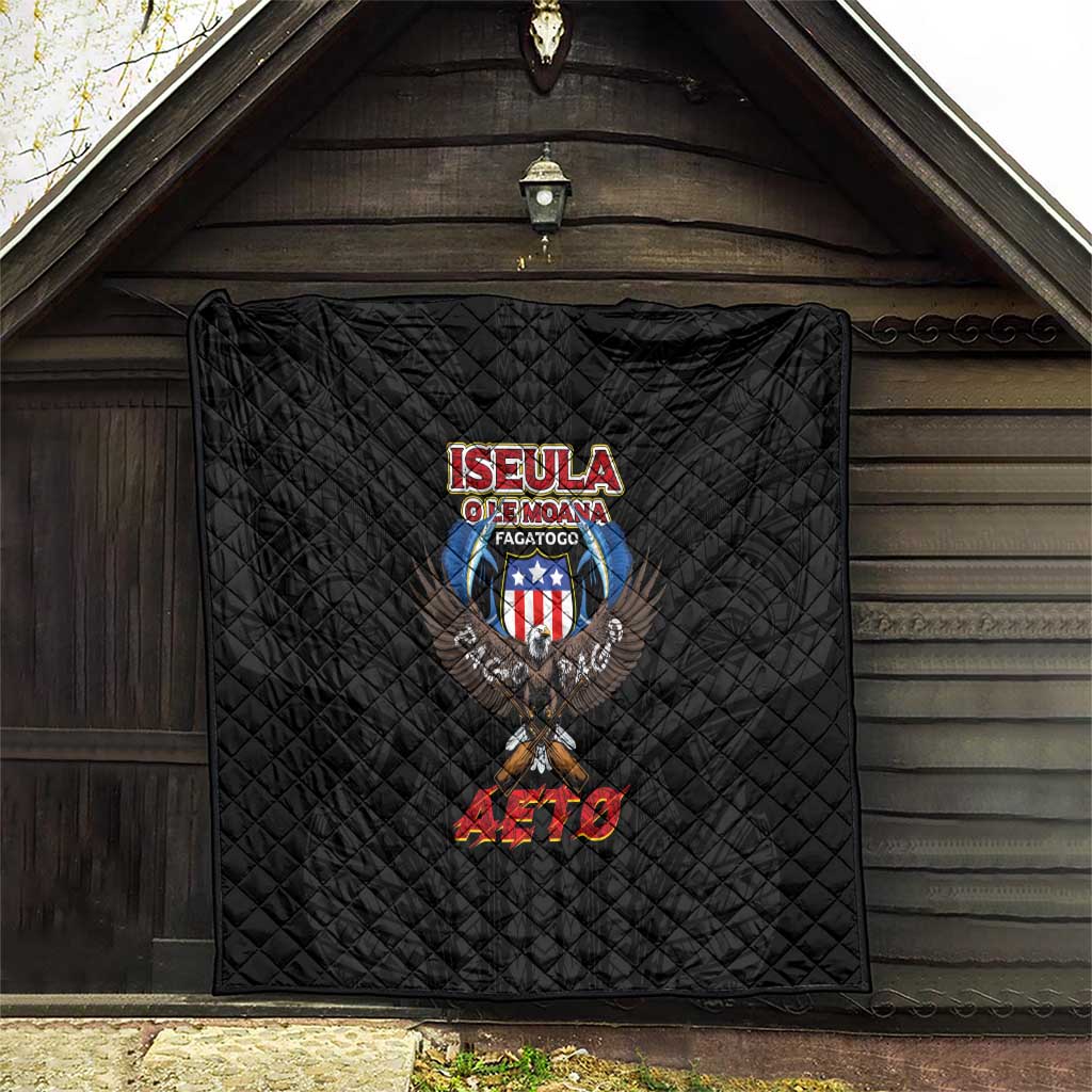 American Samoa Fautasi Quilt Pago Pago Aeto and Iseula o le Moana of Fagatogo Black Color LT03 - Polynesian Pride