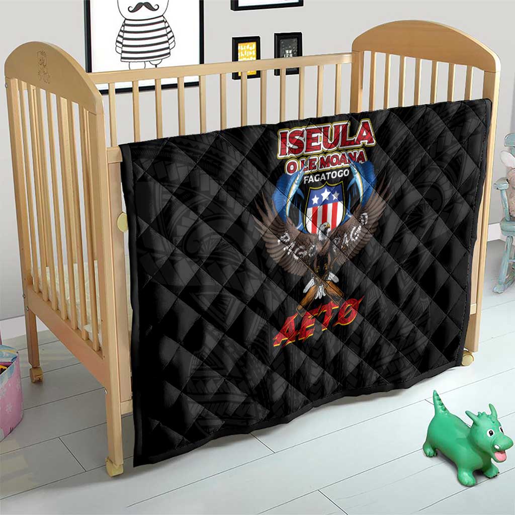 American Samoa Fautasi Quilt Pago Pago Aeto and Iseula o le Moana of Fagatogo Black Color LT03 - Polynesian Pride