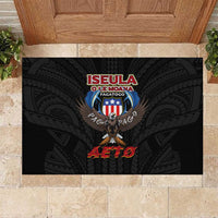 American Samoa Fautasi Rubber Doormat Pago Pago Aeto and Iseula o le Moana of Fagatogo Black Color LT03 Black - Polynesian Pride