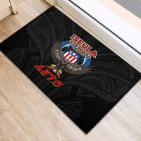 American Samoa Fautasi Rubber Doormat Pago Pago Aeto and Iseula o le Moana of Fagatogo Black Color LT03 - Polynesian Pride