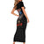 American Samoa Fautasi Short Sleeve Bodycon Dress Pago Pago Aeto and Iseula o le Moana of Fagatogo Black Color - Polynesian Pride