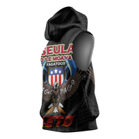 American Samoa Fautasi Sleeveless Hoodie Pago Pago Aeto and Iseula o le Moana of Fagatogo Black Color LT03 - Polynesian Pride