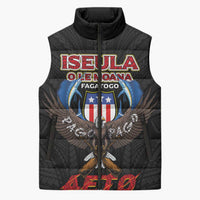 American Samoa Fautasi Sleeveless Puffer Jacket Pago Pago Aeto and Iseula o le Moana of Fagatogo Black Color LT03 Unisex Black - Polynesian Pride