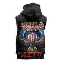 American Samoa Fautasi Sleeveless Zip Hoodie Pago Pago Aeto and Iseula o le Moana of Fagatogo Black Color LT03 - Polynesian Pride