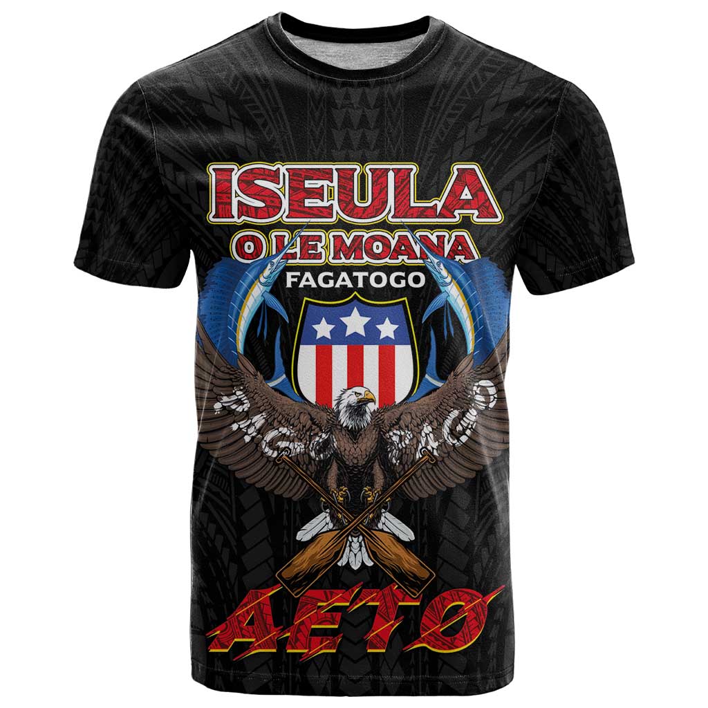 American Samoa Fautasi T Shirt Pago Pago Aeto and Iseula o le Moana of Fagatogo Black Color LT03 Black - Polynesian Pride
