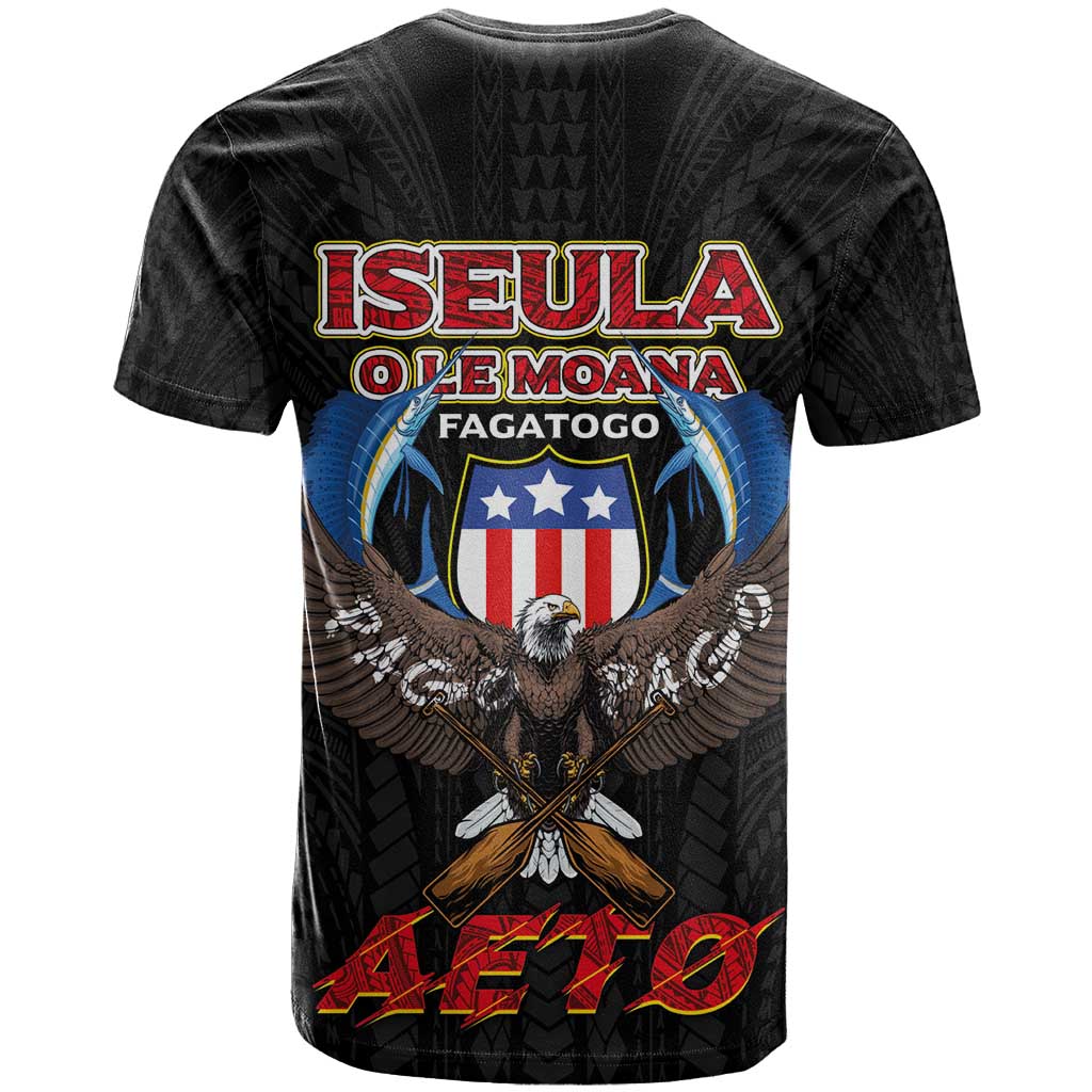 American Samoa Fautasi T Shirt Pago Pago Aeto and Iseula o le Moana of Fagatogo Black Color LT03 - Polynesian Pride