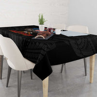 American Samoa Fautasi Tablecloth Pago Pago Aeto and Iseula o le Moana of Fagatogo Black Color LT03 - Polynesian Pride