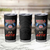 American Samoa Fautasi Tumbler Cup Pago Pago Aeto and Iseula o le Moana of Fagatogo Black Color LT03 - Polynesian Pride