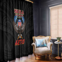 American Samoa Fautasi Window Curtain Pago Pago Aeto and Iseula o le Moana of Fagatogo Black Color LT03 - Polynesian Pride