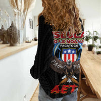American Samoa Fautasi Women Casual Shirt Pago Pago Aeto and Iseula o le Moana of Fagatogo Black Color LT03 - Polynesian Pride